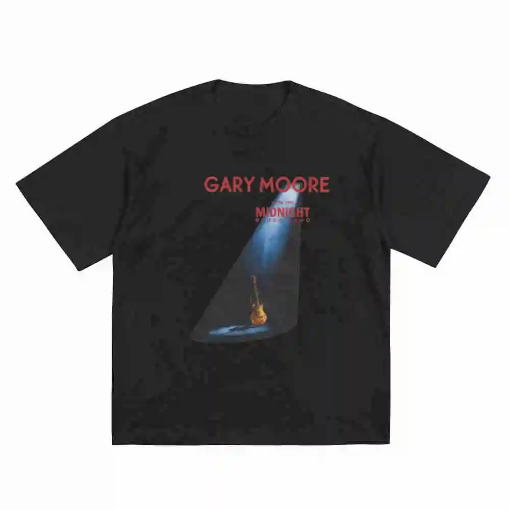 Gary Moore 1990 Vintage Band Tour Short Sleeve Tee 100% Cotton T-Shirt
