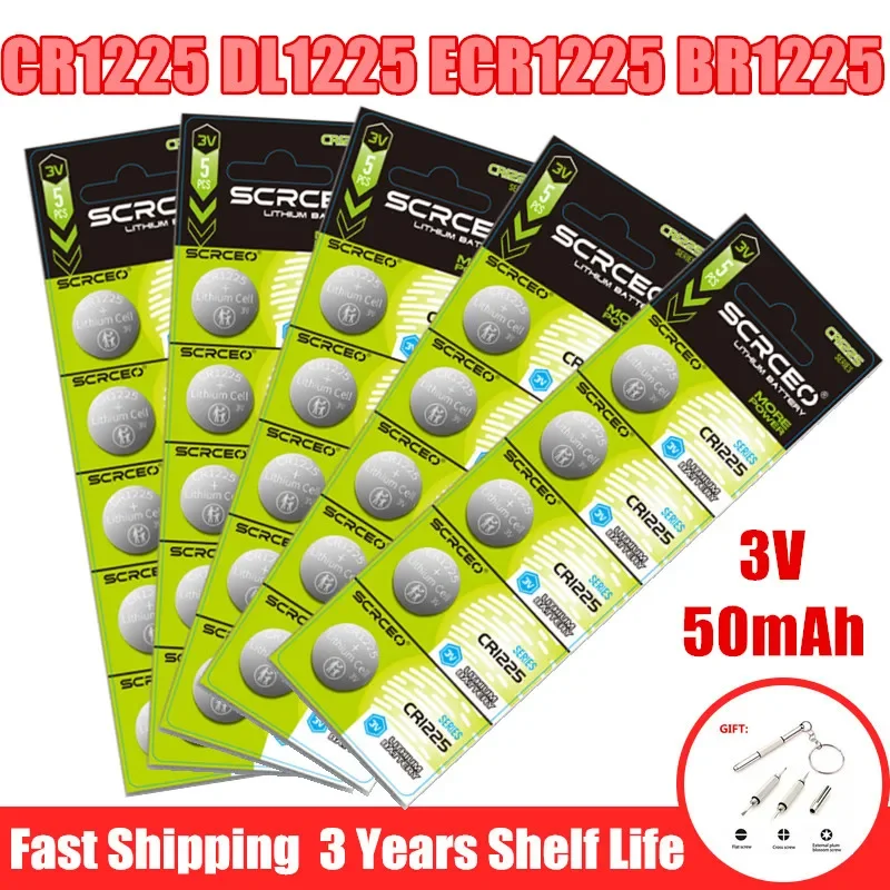 

5-80pcs CR1225 3v Lithium Battery Bulk Compatible with CR 1225 Batteries BR1225 KL1225 ECR1225 for Calculator Watch Car Key