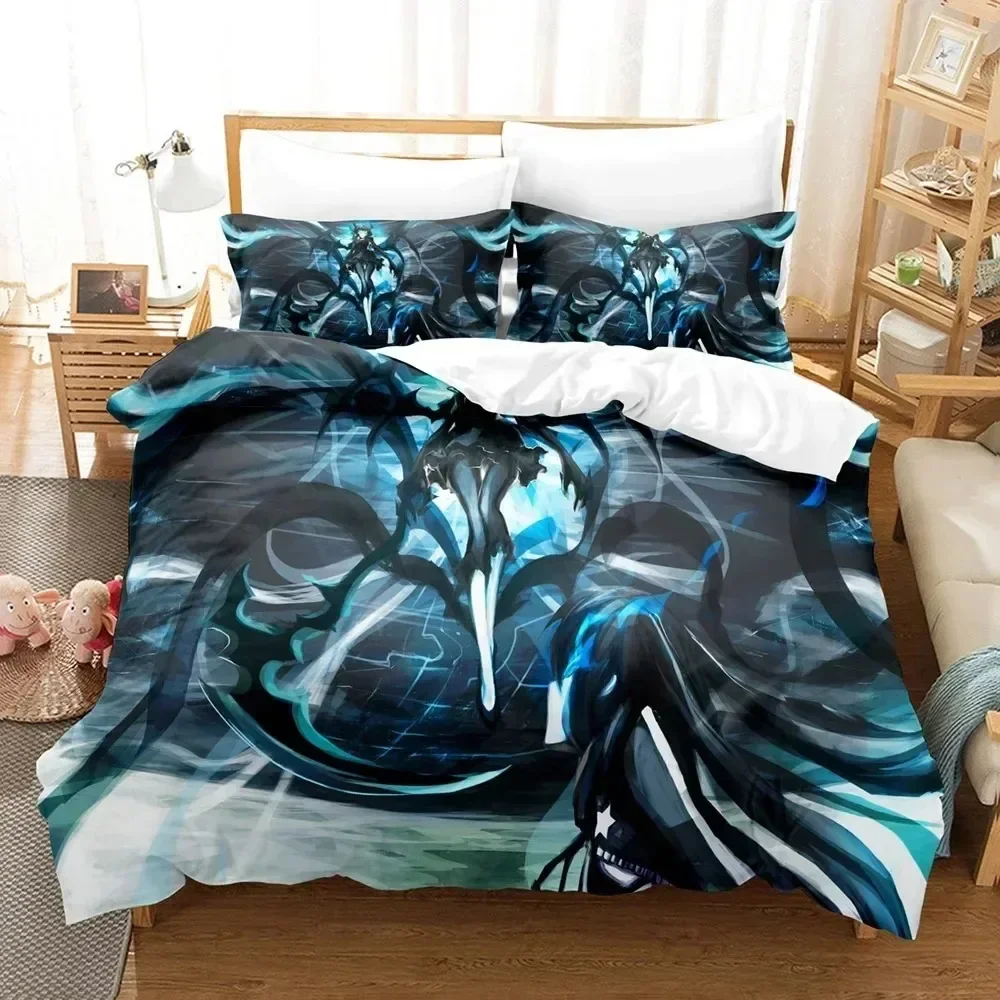 3D Duvet Cover Black Rock Shooter Anime Bedding Set Polyester Pillowcases Quilt Cover Home Decor For Teens Gift Twin King Queen