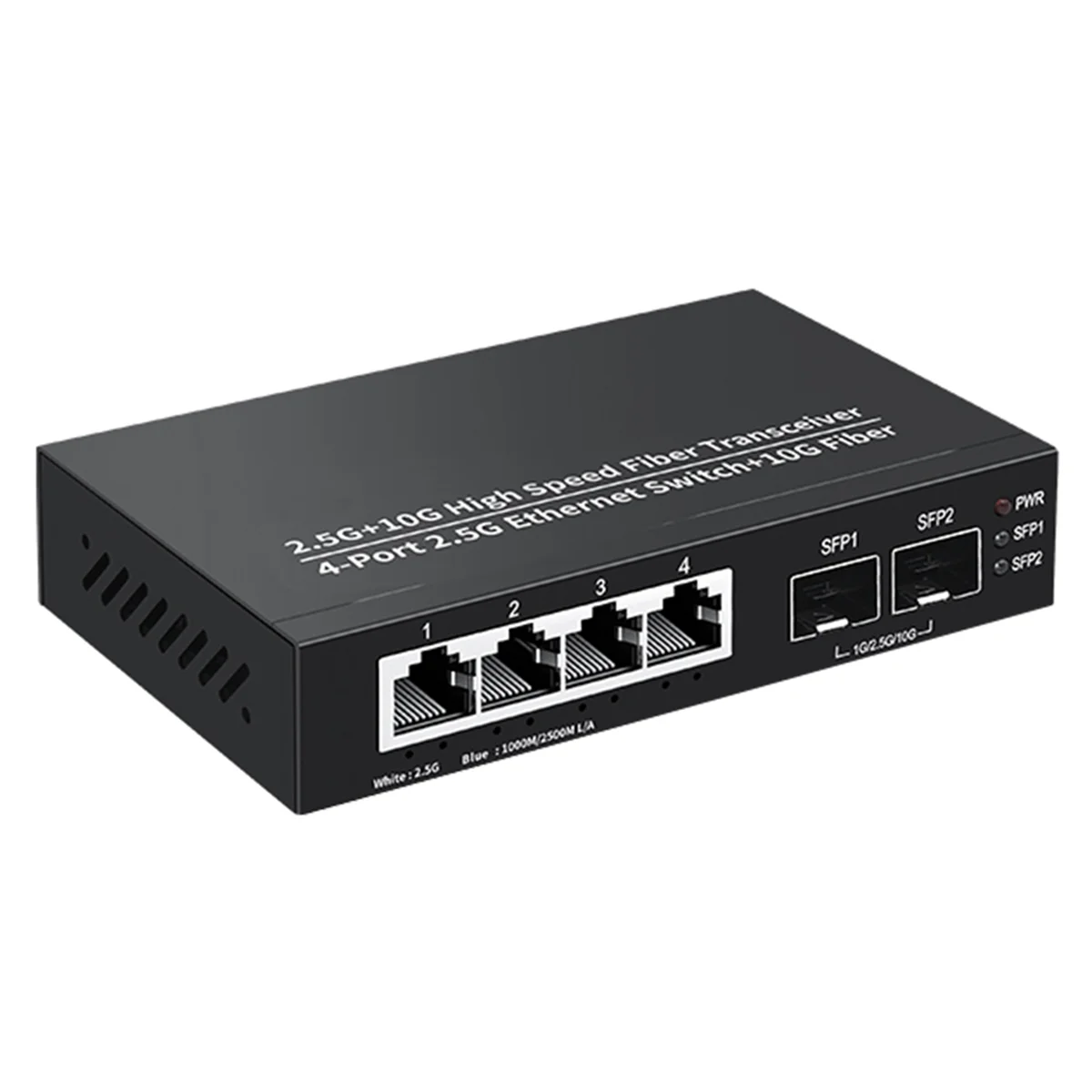 2.5G Ethernet Switch 4 Port 2500Mbps Network Switcher 2 Port 10G SFP+ Slot Home Lab Hub Internet Splitter Plug and Play