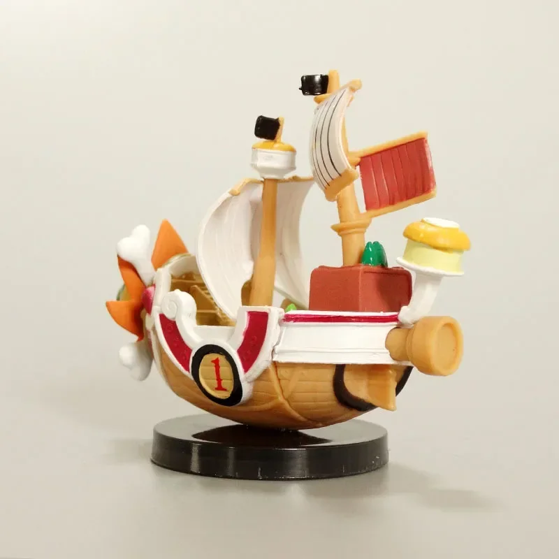 Figura de Luffy de Anime de una pieza, 7cm, Thousand Sunny Going Merry Boat, Mini barco pirata, juguetes, figura de acción, adorno de escritorio, modelo regalo