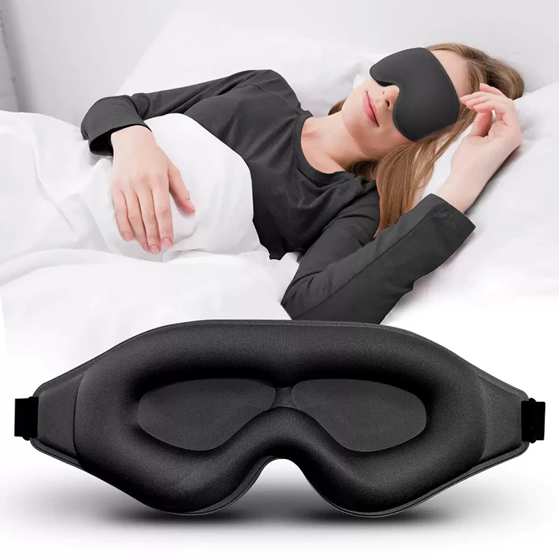 3D-Konturierte Schlafmaske mit Gewichten für Seitenschläfer, Weich und Komfortabel, 100% Lichtundurchlässig, Kein Augendruck, für Männer und Frauen