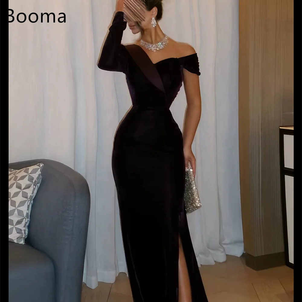 

Booma Elegant Mermaid Side Split One shoulder Dresses Formal Party Gowns for Women Simple Prom Gown Customize