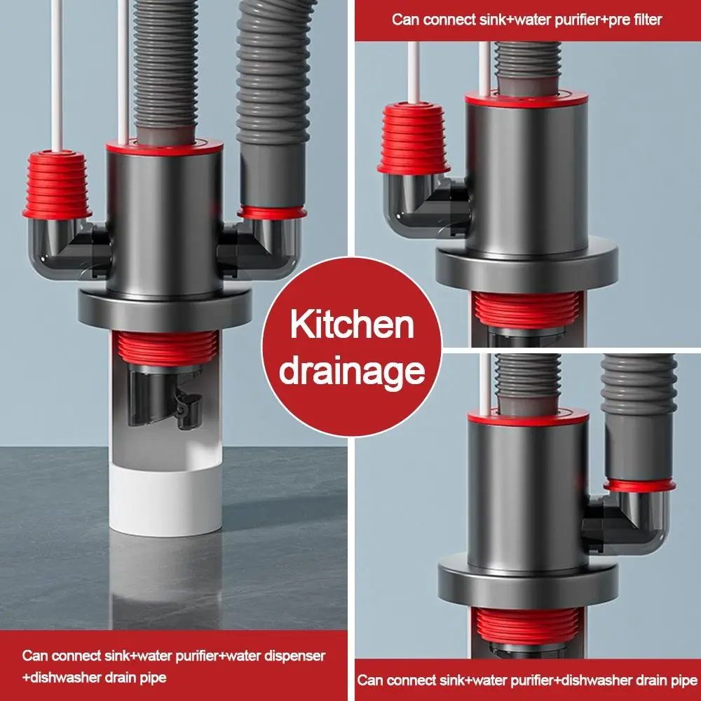Anti Odor Sink Drain Pipe Adapter Sealing Ring Multifunctional Dishwasher Water Pipe Connector Drainage Water Pipe Joint