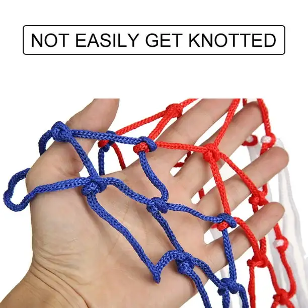 Rede de basquete para esportes ao ar livre, cesta de basquete padrão, malha para todos os climas, tricolor, entretenimento esportivo