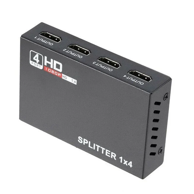 

1080p HDMI Splitter 1x4 Audio Video Convertor 1 in 4 Out Multi Screen Display Adapter for PS5 Camera Laptop PC To TV Projector
