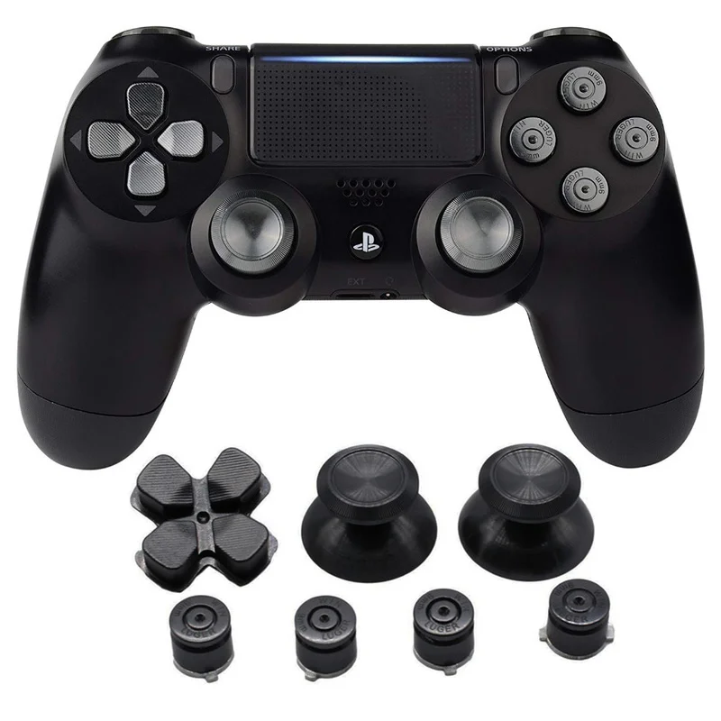 Juego de tapas de agarre de Joystick analógico de Metal para PS4 Slim Pro, controlador de Gamepad, funda de Thumbstick, 7 piezas por lote