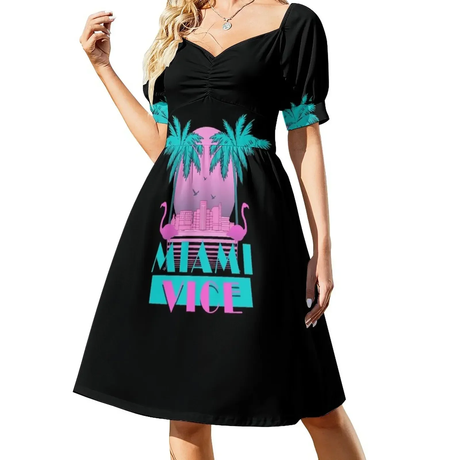 

Miami Vice - Retro 80s Design Essential . Sleeveless Dress cute dress women's clothing trend 2025 evening dresses ladies Dress