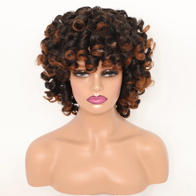 MSIWIGS Women's Short Black Ombre Brown Wig
