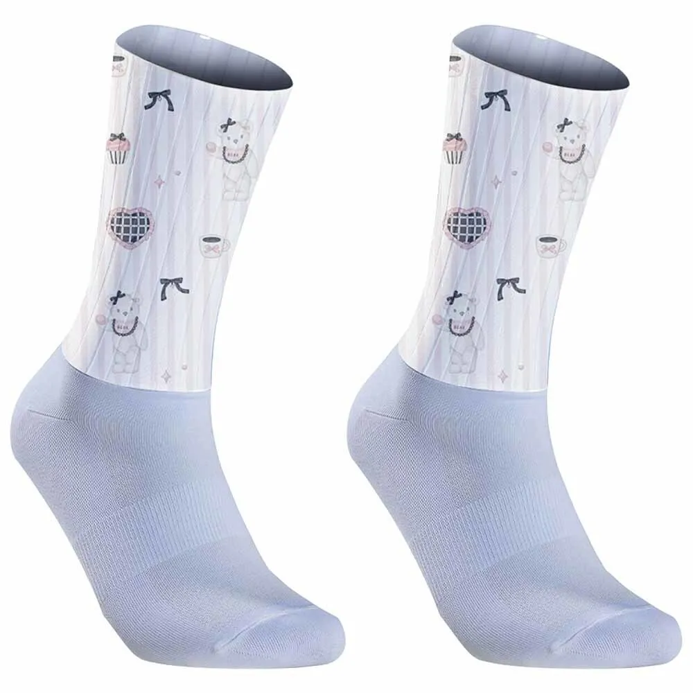 참신한 경량 남녀공용 사이클링 양말, 통기성 종아리 중간 양말, 도로, 산악 자전거 및 기타 야외 활동에 적합