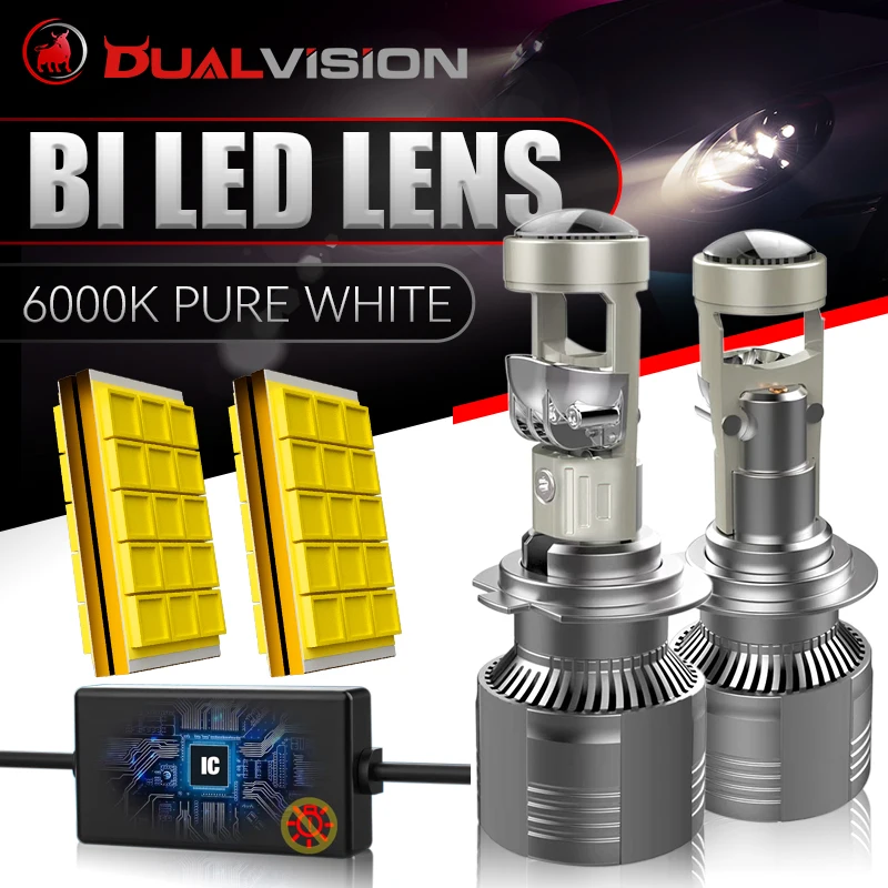 

H4 H7 H11 LED Mini Projector Lens 9005 HB3 9006 HB4 H8 H9 Car Lights 30PCS CSP CHIPS High Low Beam Canbus Error Free Turbo Lamp