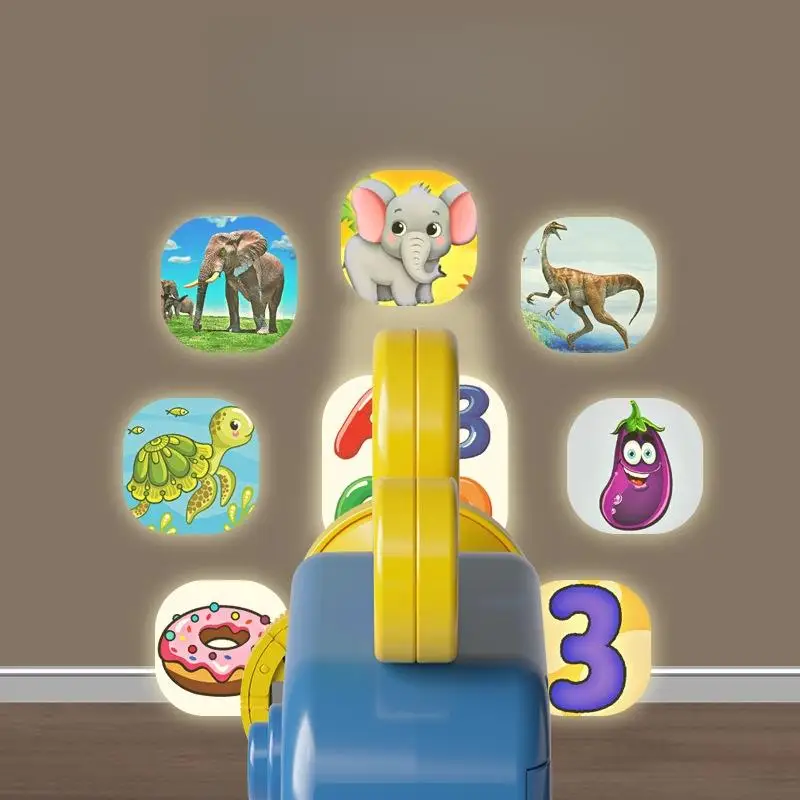 1 مجموعة الطفل التعليم المبكر لغز العارض الشعلة لعبة أطفال يده الإسقاط مصباح يدوي ألعاب مضيئة مع 96 أنماط