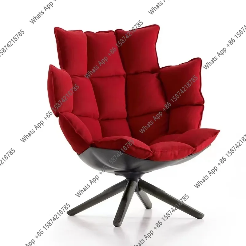 S Comfortable Rice Husk Muscle Casual Fashion Nordic Negotiation Egg Shaped Single Rotating Chair