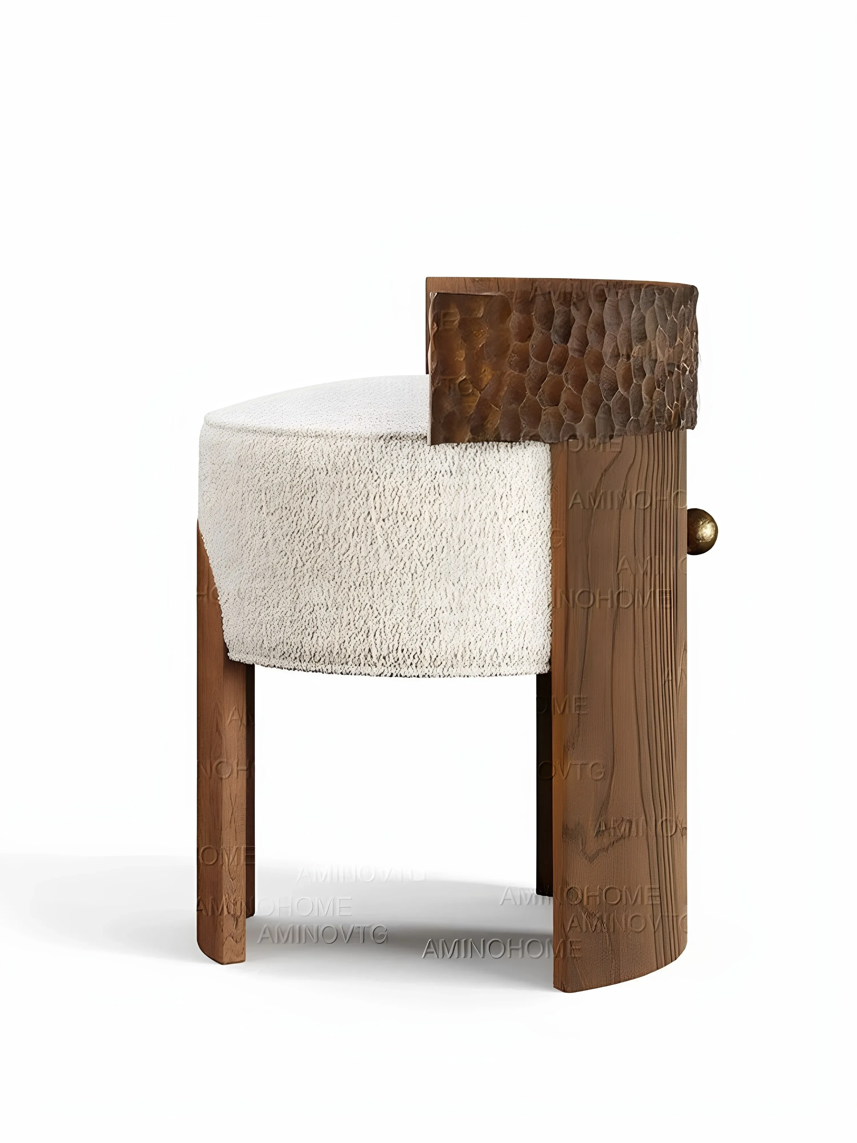 

Medieval solid wood dining chair, French retro tea stool, home dressing stool and makeup chair