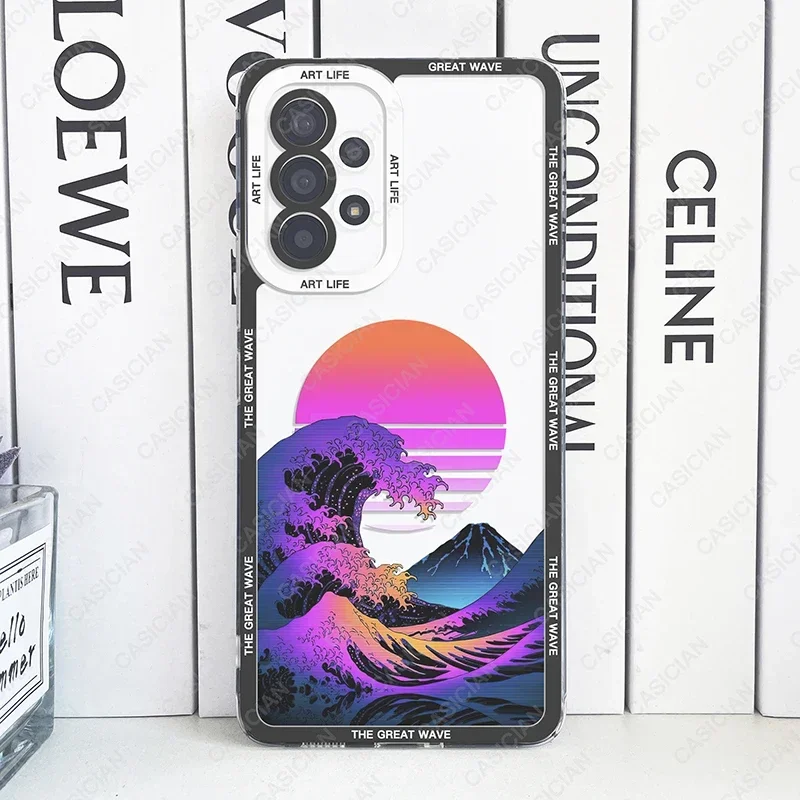 Custodia per Samsung Galaxy A52 A53 A54 S20 FE S21 Plus S22 S23 S24 Ultra La Grande Onda di Kanagawa Hokusai Arte Estetica Cover