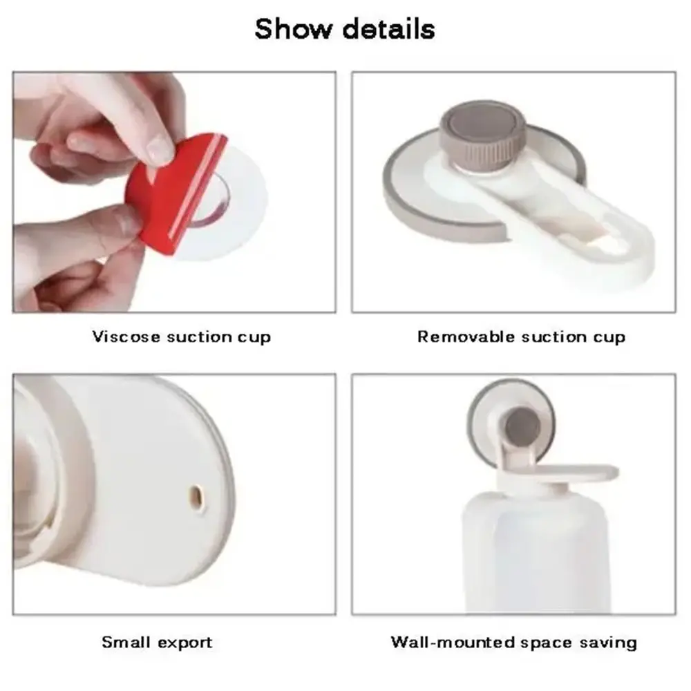 

Wall Mounted Suction Cup Soap Dispenser Punch-free Press Type Hand Liquid Soap Dispenser Durable ABS Liquid Soap Distributor