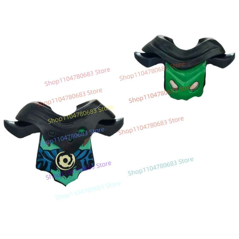 MOC Bouwstenen Minifiguur met Blauwe Roer en Armor Accessoires Assemblagemodel Ornament Anime Speelgoed Festival Cadeau Collectible