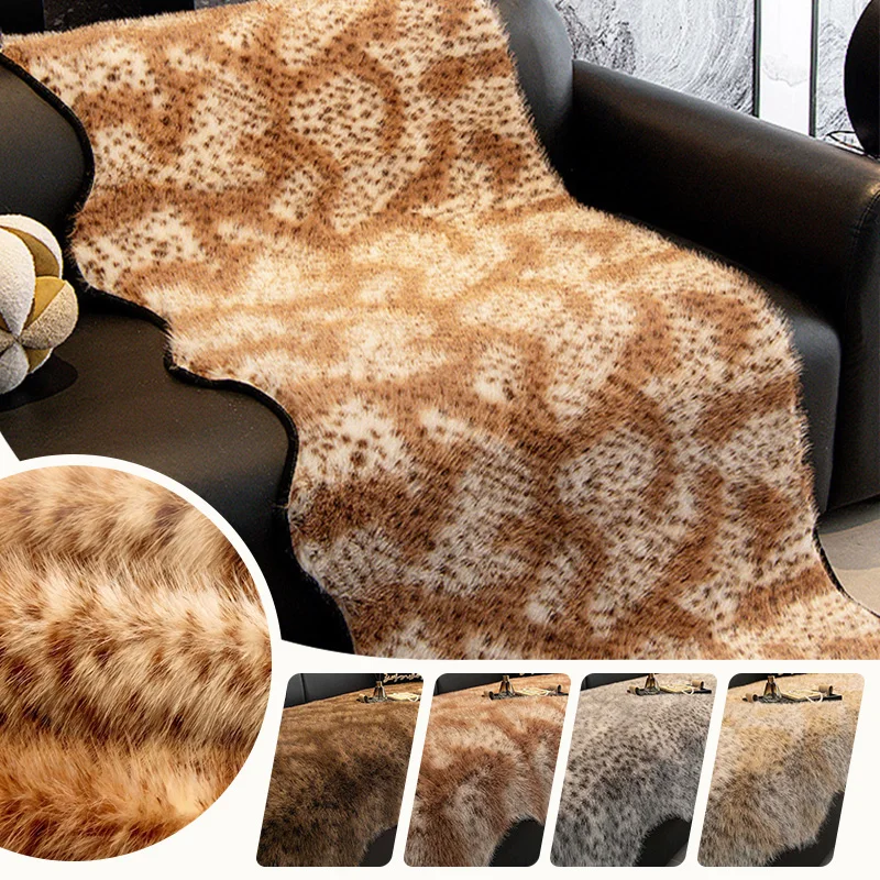 Thicken Imitation Leopard Fur Sofa Cover Anti Scratch Pet Proof Non Slip Design Slipcover Modern Living Room Decor Protection