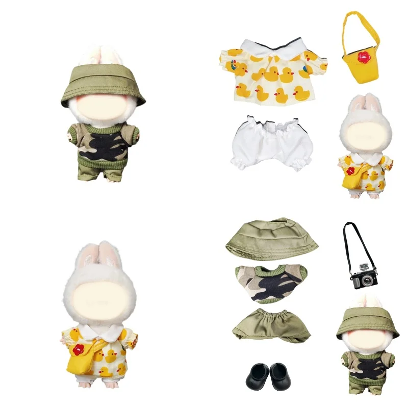 

Suitable for 17cm Labubu Doll Clothes Fashion Clothes Hoodies Doll Clothes Color Match Hoodies Dolls Accessories Cute Decoration