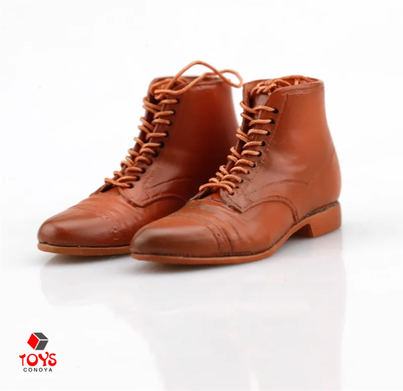 1/6 Scale Male Lace-up Rubber Boots Soldier Solid Shoes Model Fit 12-inch Detachable Feet Action Figure Body Dolls