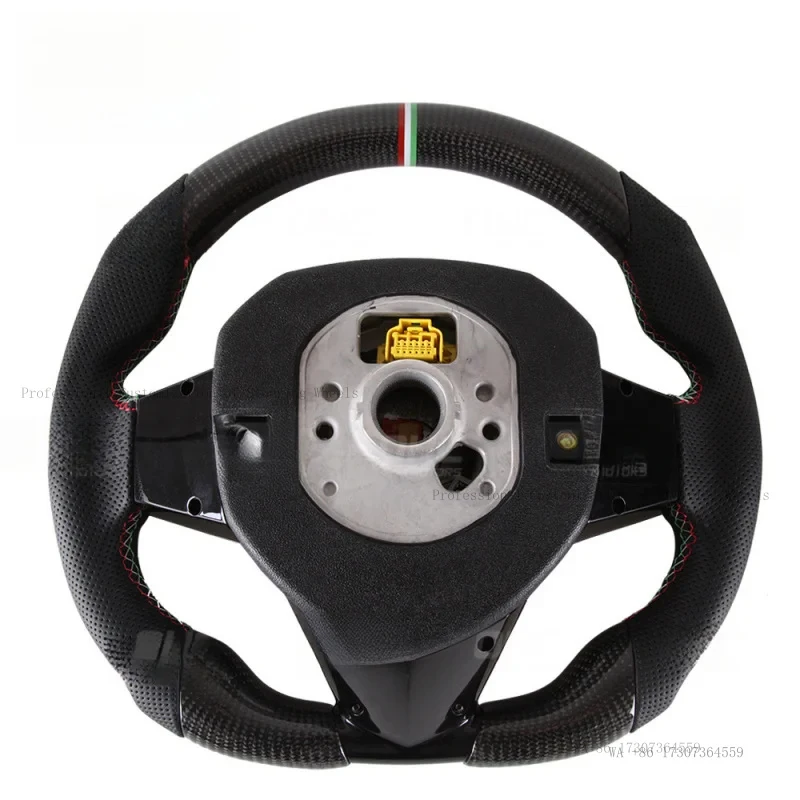 Hot Suitable for Lamborghini perforated leather car wheel modification and upgrade to carbon fiber sports racing steering w