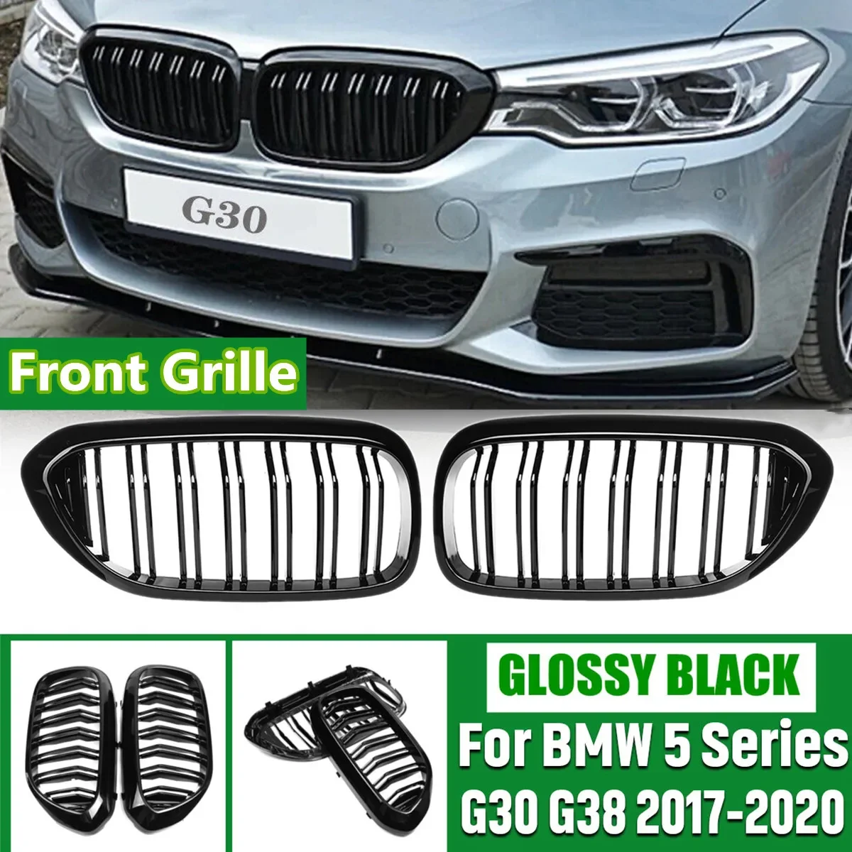 

Передний гоночный гриль для BMW 5 серии G30 G38 525I 530I 540I 550I 2017-2020, передняя решетка радиатора, передний бампер, решетка радиатора 51137390863