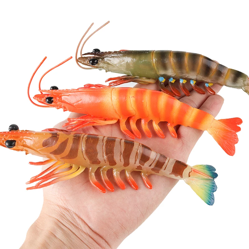 Oenux Ocean Animals Simulation Tiger Prawn Crayfish Shrimp Sea Life Model Figurines Action Figures Collection Toys For Kids Gift