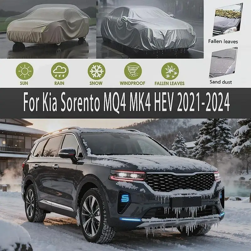 

For Kia Sorento MQ4 MK4 HEV 2021 2024 2022 Outdoor Protection Waterproof Dustproof Snow Sunshade Car Covers