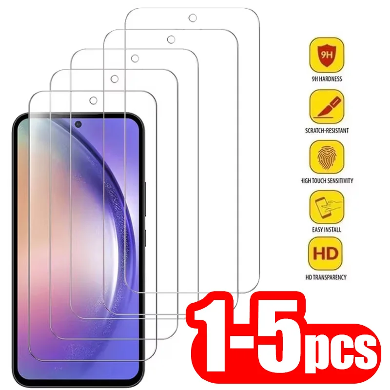 1-5Pcs Tempered Glass For Samsung A57 A37 A36 A56 A35 A55 A52 A54 A17 A16 A34 A53 A33 A13 A15 A07 S26 Ultra S23 S24 S21 S25 FE