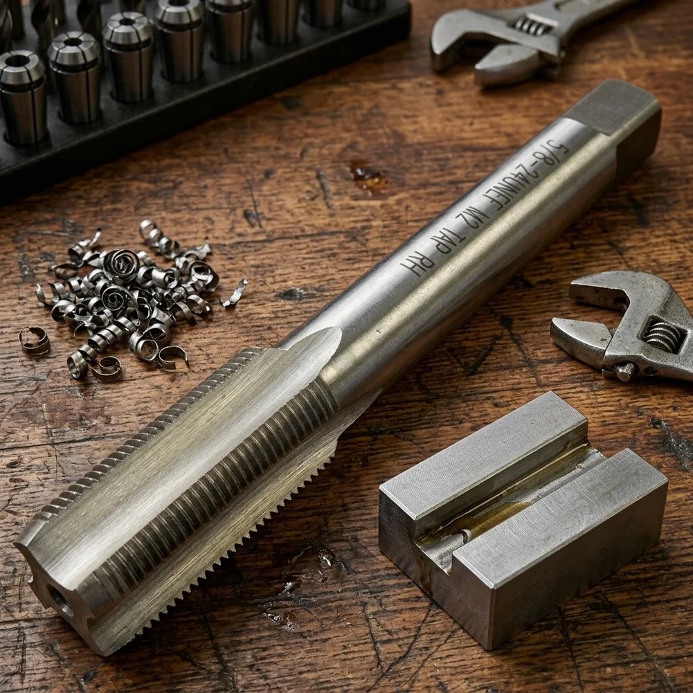 工具・アクセサリー・部品-交換用ネジタップ-アメリカンタップ用-5-8インチ-24-合金鋼-鋳鉄用-銀色復元用ネジ用