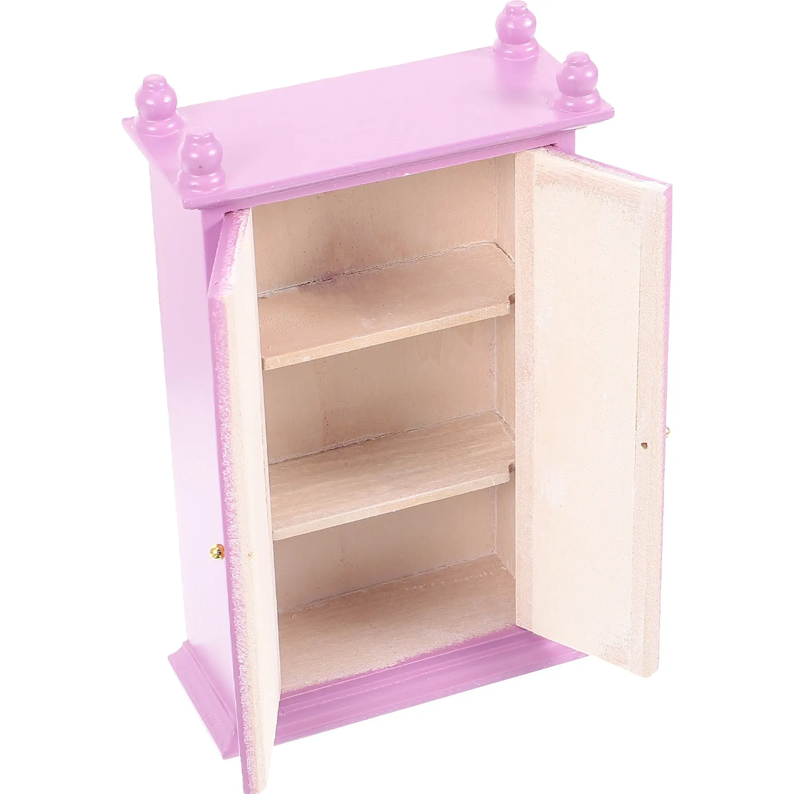 

1:12 Scale Mini Wooden Wardrobe for Dollhouse Decoration Realistic Handcrafted Bedroom Dressing Room Accessory Miniature