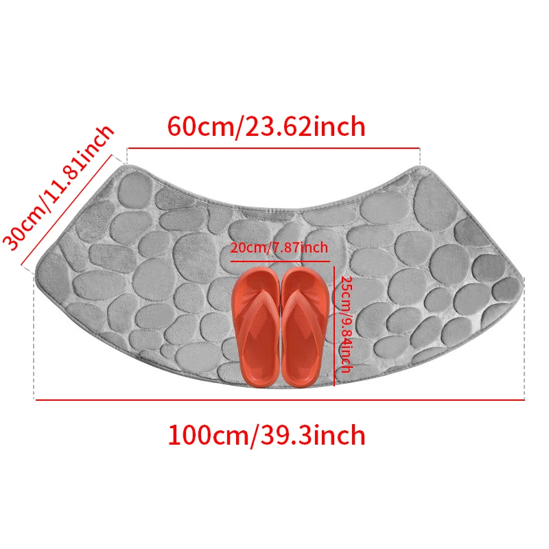 Bathroom Floor Mat Pebble Embossed Floor Mat Curved Scalloped Absorbent Floor Mat Shower Toilet Batht Non-slip Floor Mat