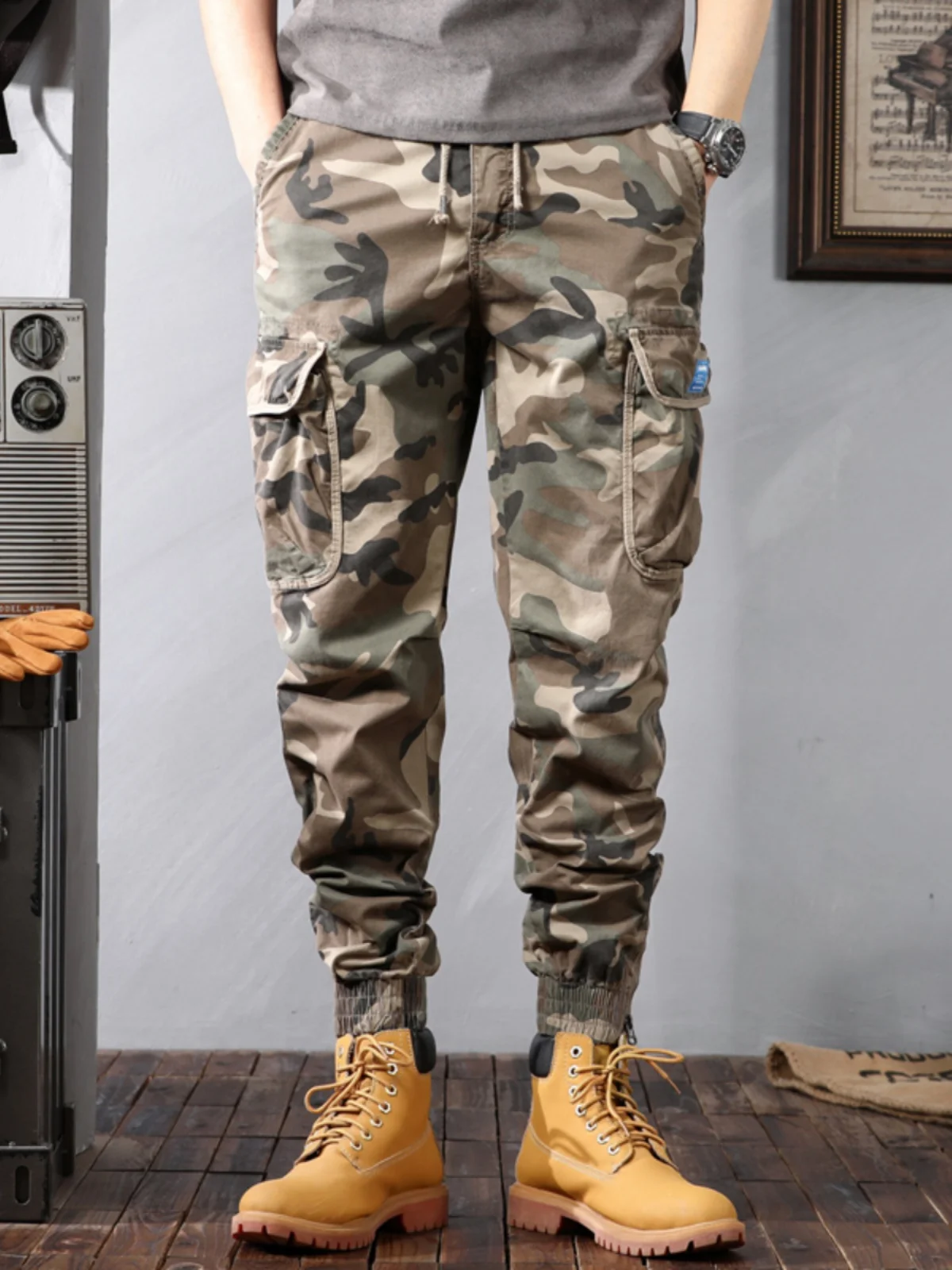 

Heavyweight American Camouflage Work Pants Men's Trendy Loose Outdoor Versatile Trousers Sports Casual Harlan Pants