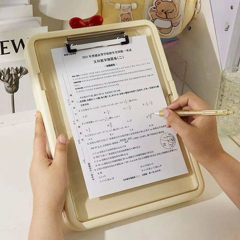 A4 Multifunctional File Folder Clipboard with Storage Box Writing Board Exam Pad Organizer for Students Office School Stationery