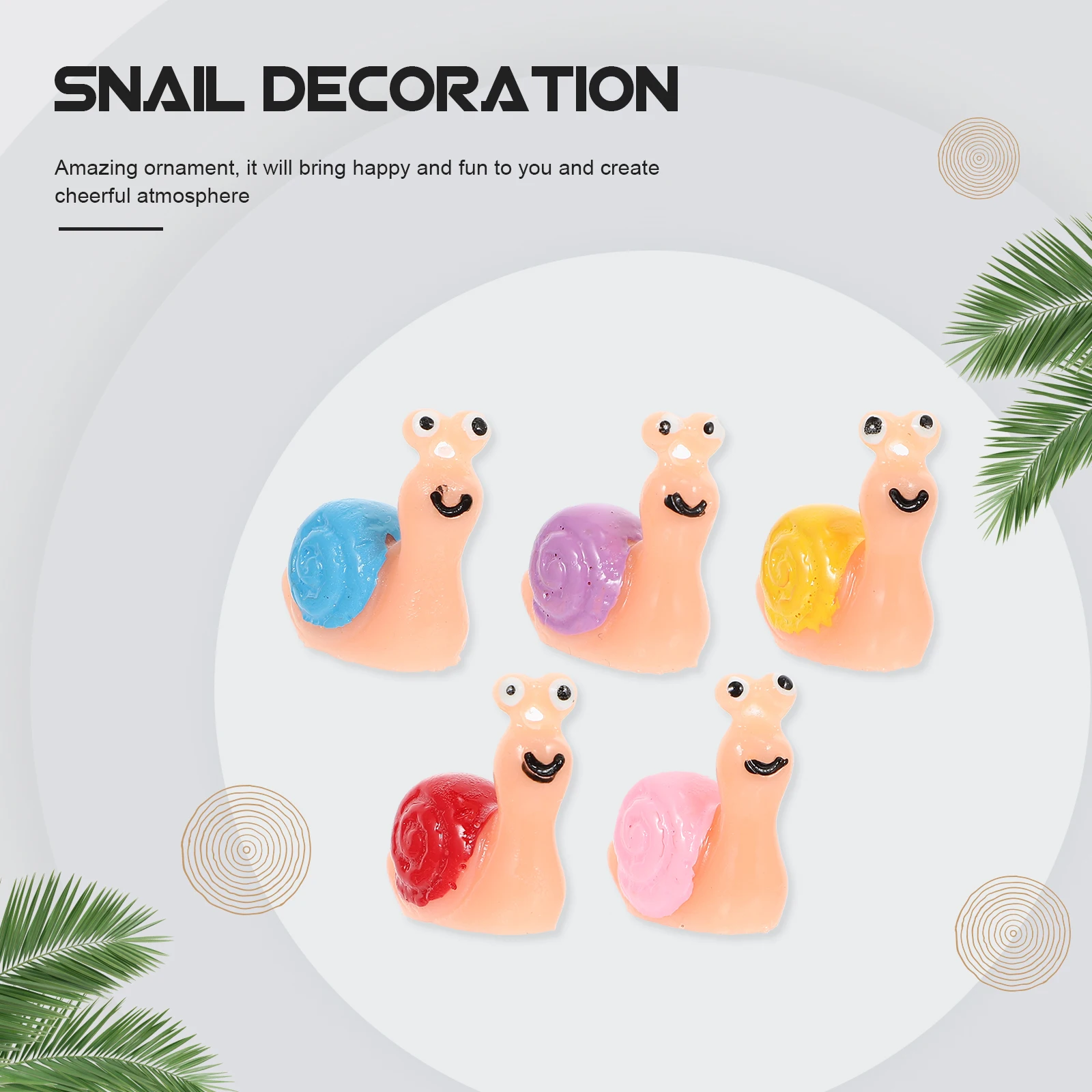 

20Pcs Creative Snail Shaped Garden Decor Stylish Bonsai Decor Outdoor Adornments Micro Landscape Ornament Garden Decors