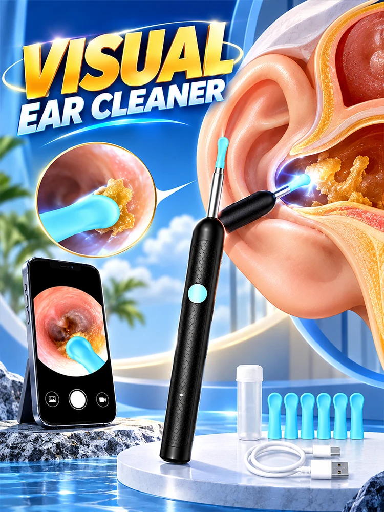 Ear Wax Cleaner Endoscope Camera Visual Ear Pick Rechargeable Ear Cleaning Tool with LED Light for Adults Home Use.Free delivery