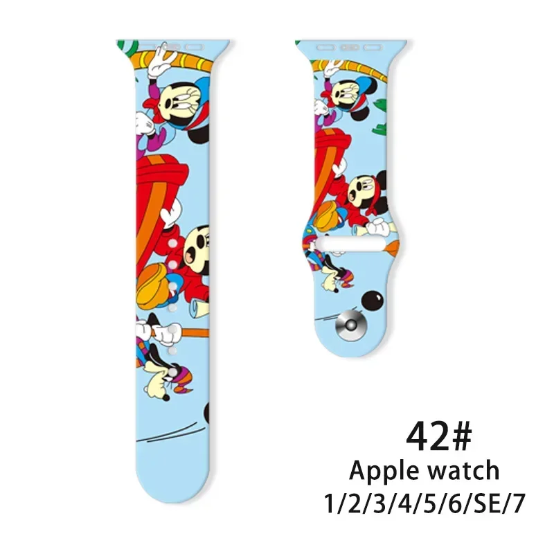 2022 Disney Mickey Iwatch Strap for Apple Watch Band 41mm 45mm 44mm 42mm 40mm 38mm Bracelet for IWatch Wristband SE 7 6 5 4 3 1