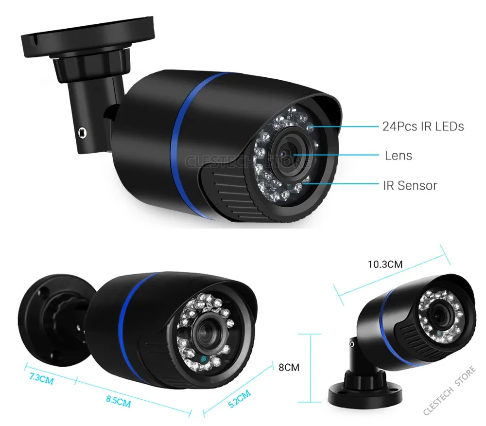 Imagem -02 - Sony Imx326 Ai-h-h Câmera de Segurança Interna e Externa Full hd Cctv Cam Câmera de Vigilância por Vídeo Bala Impermeável 5mp 1080p Ip66