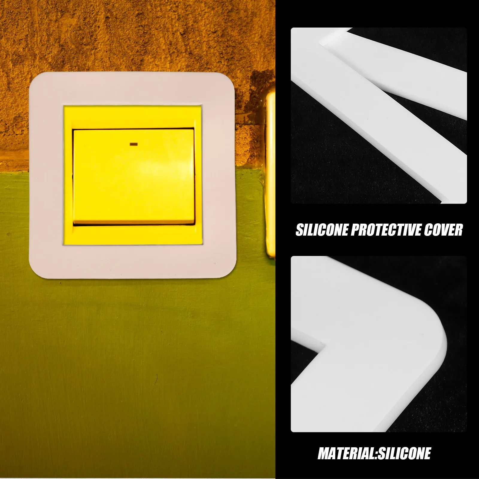 2Pcs Switch Protector Silicone 86x86mm Decorative Wall Outlet Surround for Living Room Bedroom Socket Safety Covers