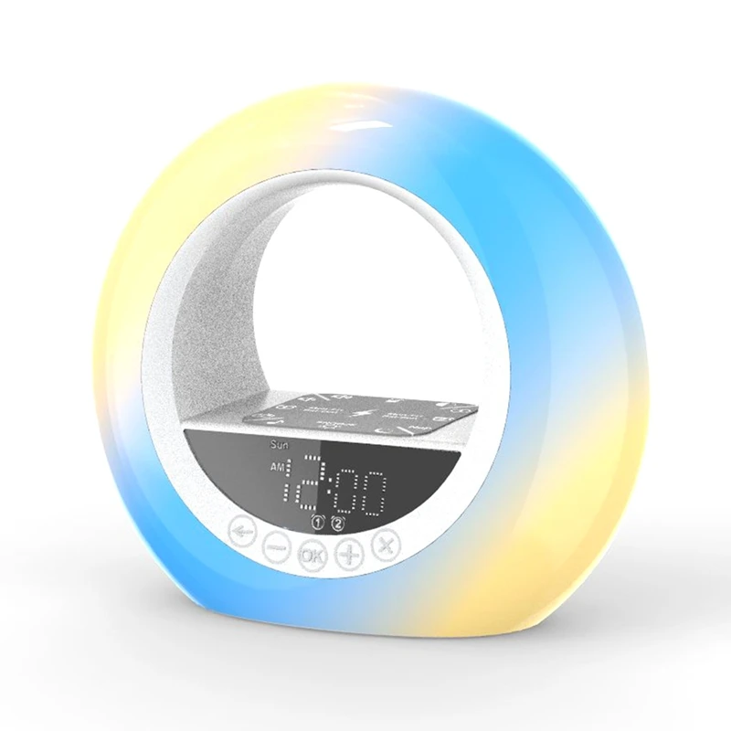 Sunrise Alarm Clock Wake Up Light Clock With Night Light Desk Clock For Heavy Sleepers Bedroom Sleep Aid