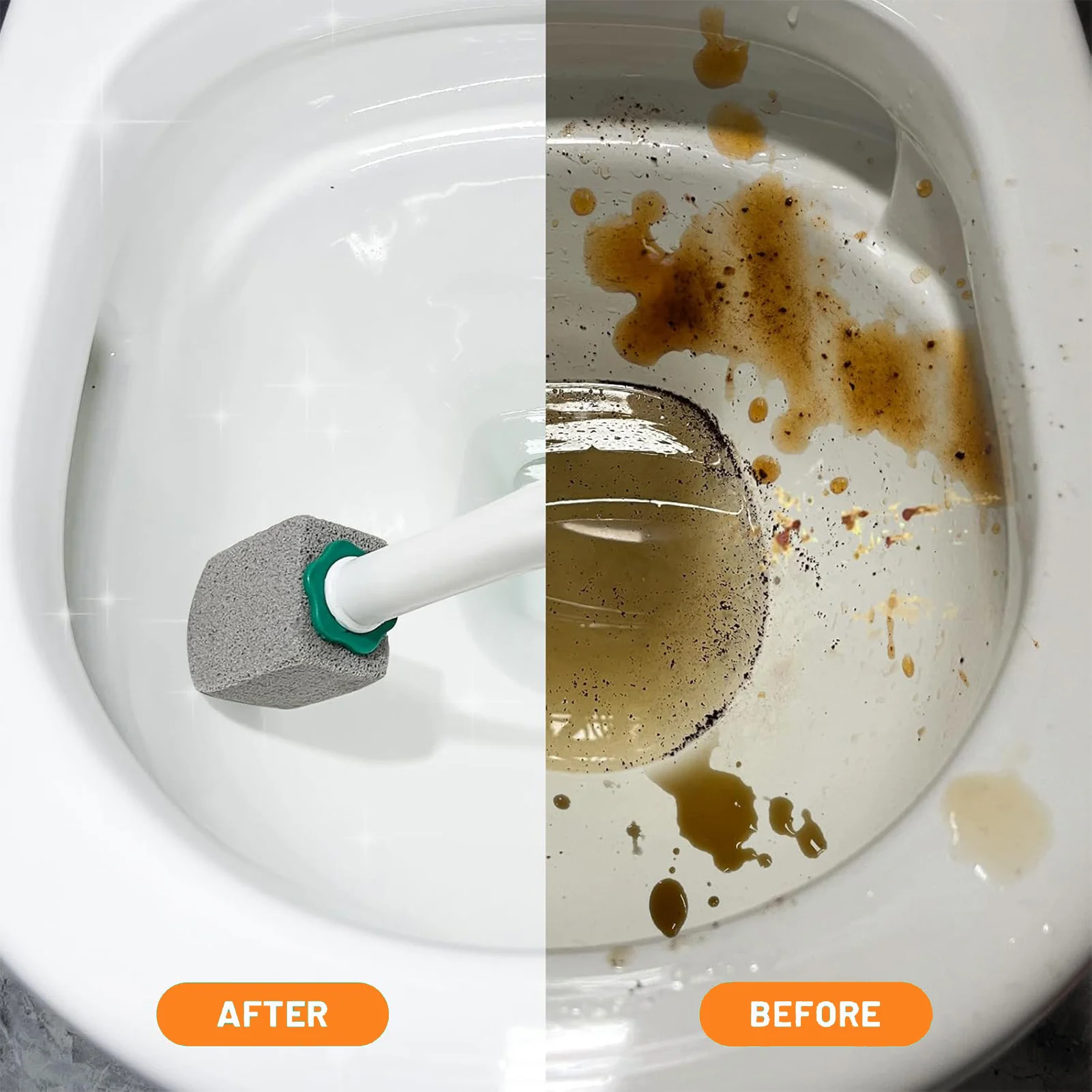 Hard Water Remover Pumice Toilet Brush Effective for Bathroom Sink Tile Calcium Lime Scale Cleaning Tool Durable Kit