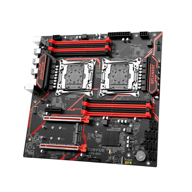 JGINYUE X99-9D3 Motherboard DDR3 E-ATX Gaming PC Desktop Motherboard Support E5 2678V3/E5 2696V3/E5 2666V3/E5 2696V4 Processors