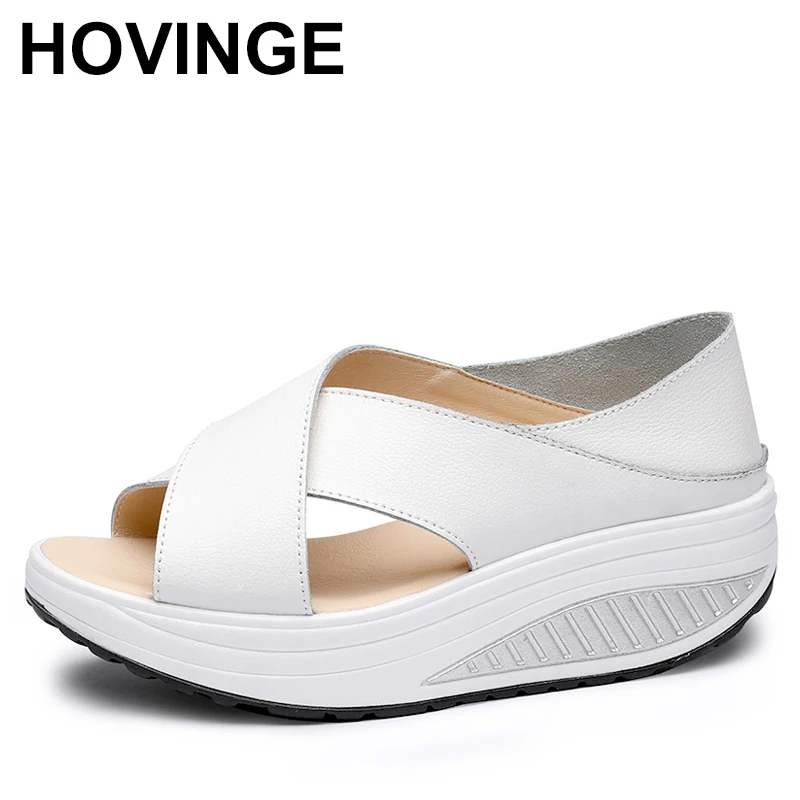 

Styles Summer Women Sandals Platform Wedges Sandals Leather Swing Peep Toe Casual Shoes Women Walk Shoes