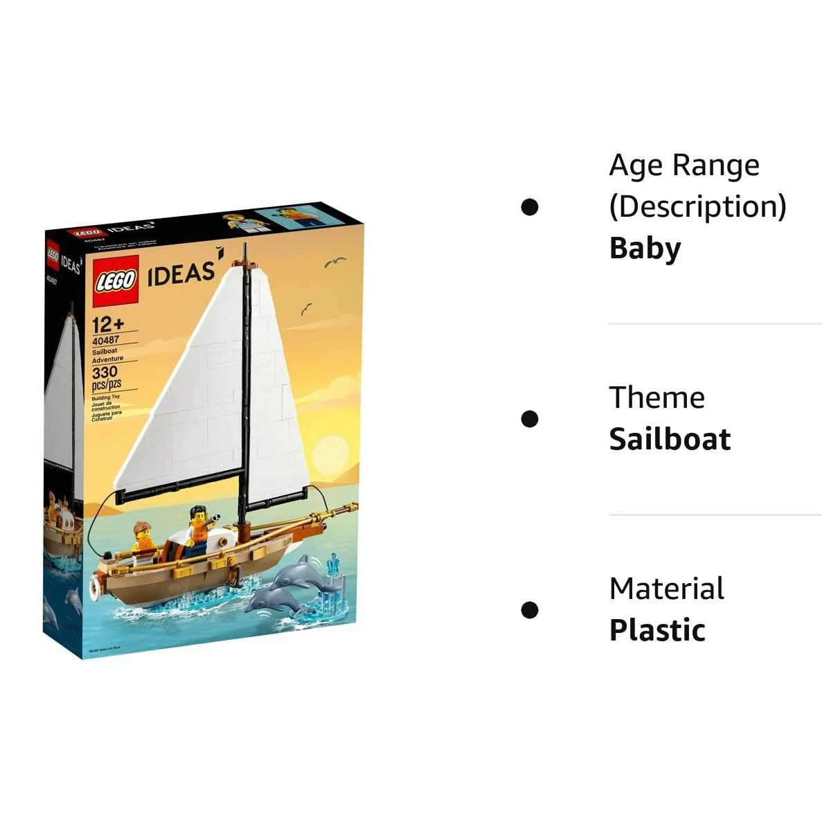 Lego Ideas Sailboat Adventure Set for Children\'s Kids Birthday Xmas New Year Gift 40487 (330Pieces)