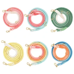 Rainbow Dog Leash Handmade Braided Rope Strong Cotton Rope Dog Leashes Heavy Duty Leash for Small Medium Large Dog Walk Training