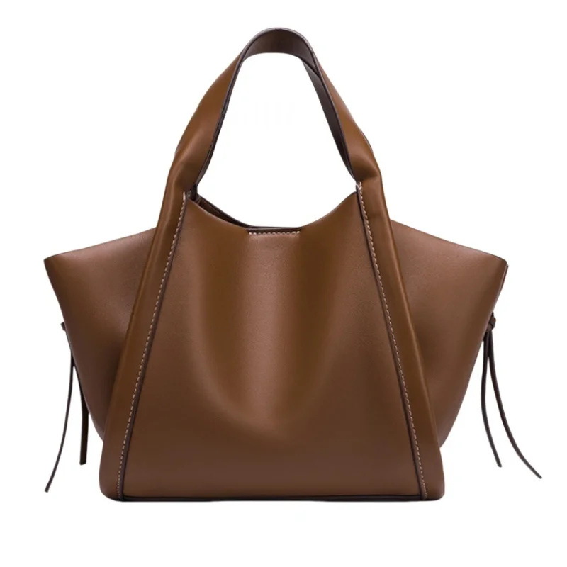 

Urban Minimalist Style Texture Leather Tote Bag Trendy Side Zipper Shoulder Bag Versatile City Leisure Handbag Composite Bag