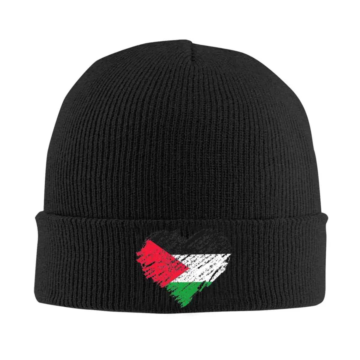 Palestine Flag Heart Graffiti Beanie Hats Cool Caps Men Women Gym Skullies Beanies Autumn Design Head Wrap Beanie Hat