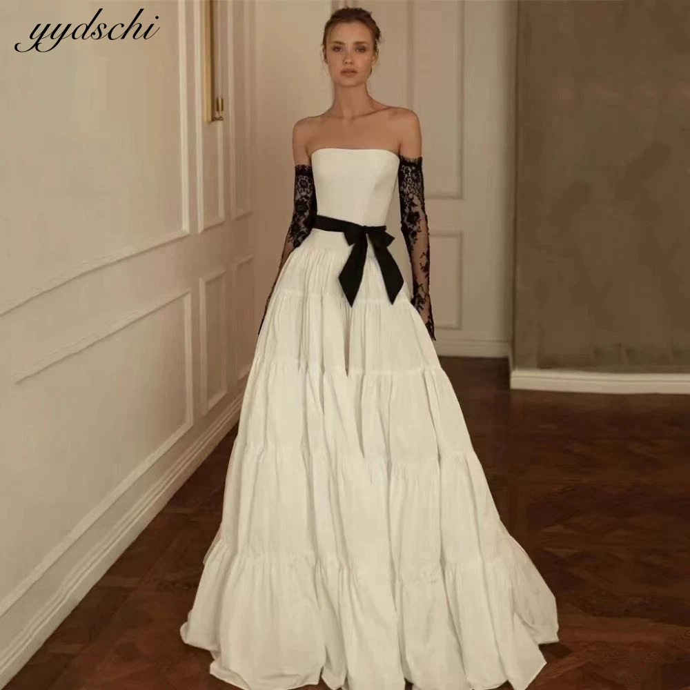 

Exquisite Appliques Long Puff Sleeves Lace custom-made Wedding Dresses For Woman 2024 Court Train Bridal Gowns vestidos de novia