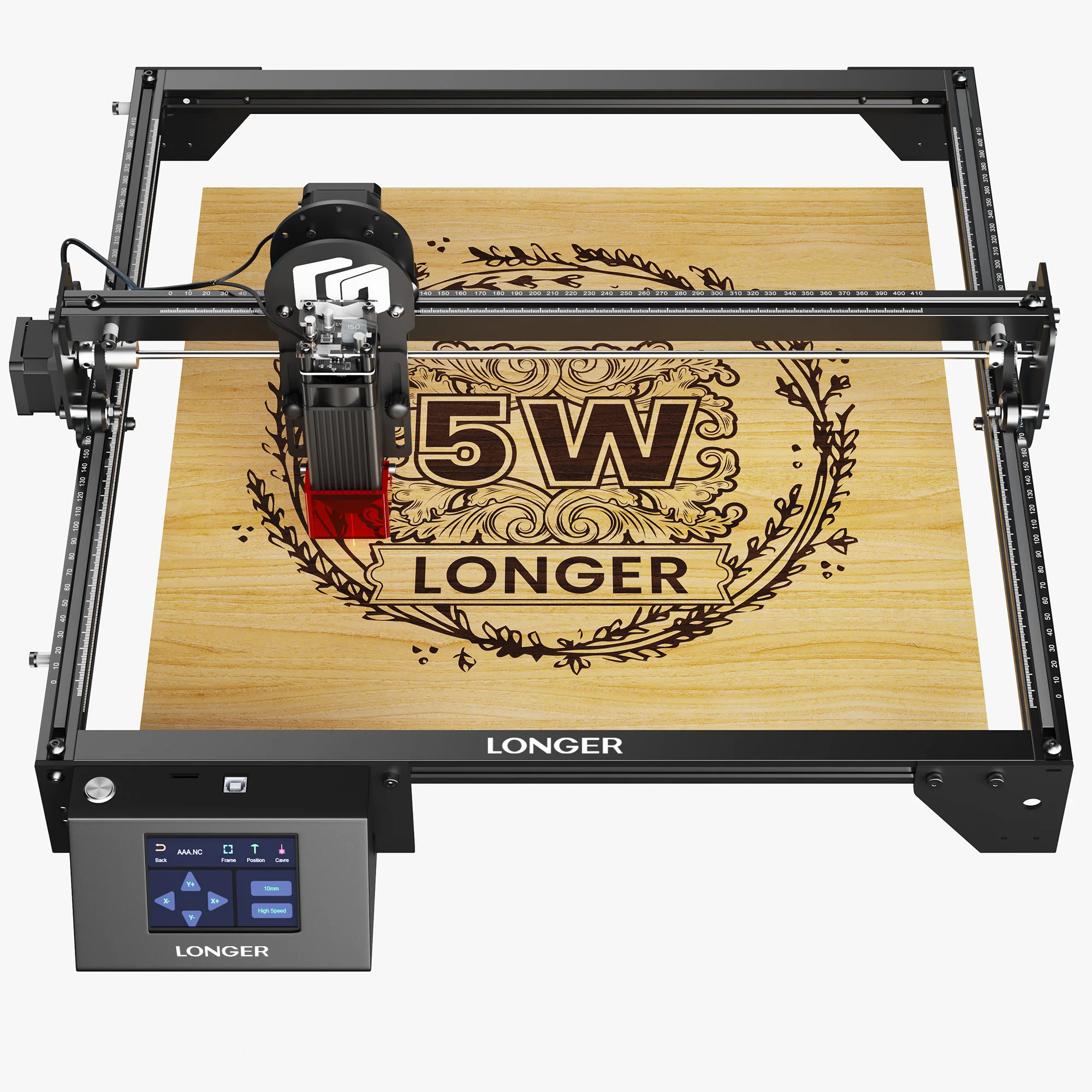 

LONGER RAY5 5W Laser Engraver Engraving Cutting Machine Quick Focus 400x400mm Move Protection Wood metal acrylic glass leather