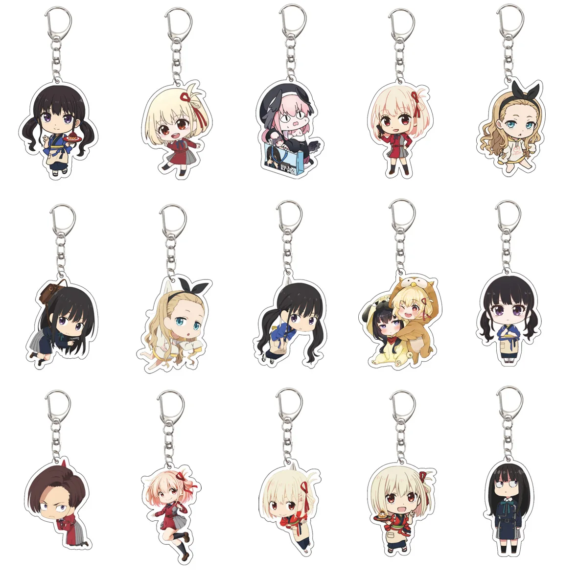 55MM Anime Lycoris Recoil Keychain Lycoris/ Inoue Takina/Lycoris  Key Chain Acrylic Model Plate Christmas Gifts55MM
